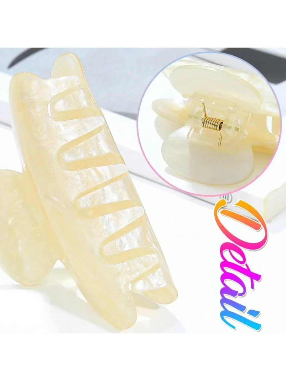 Stylish Medium Acrylic Claw Clips for Women & Girls - 2 Pack Hair Accessories